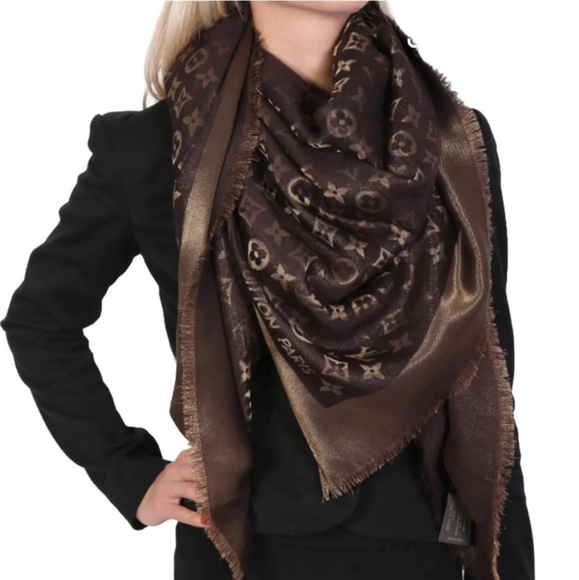 Auth Louis Vuitton Shine Shawl Monogram Brand New - Picture 3 of 7